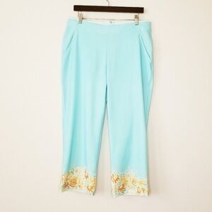 Nike Golf Dri Fit Blue Mint Printed Pants Straight Leg Size 6